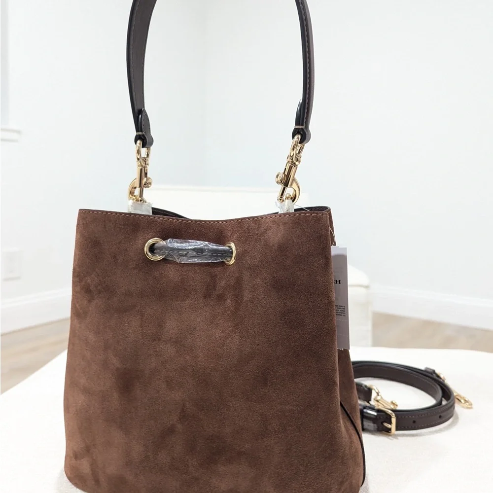 NWT - Coach Suede Rowan Bucket Bag - CCC78 - Vintage Brown - Picture 5 of 8